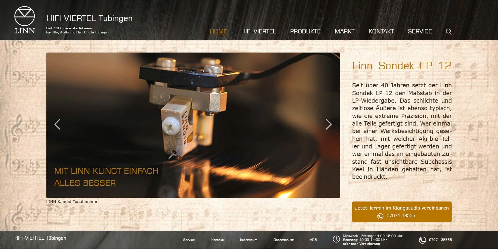 Homepage-Entwurf für einen Elektrofachmarkt, Ansicht 1