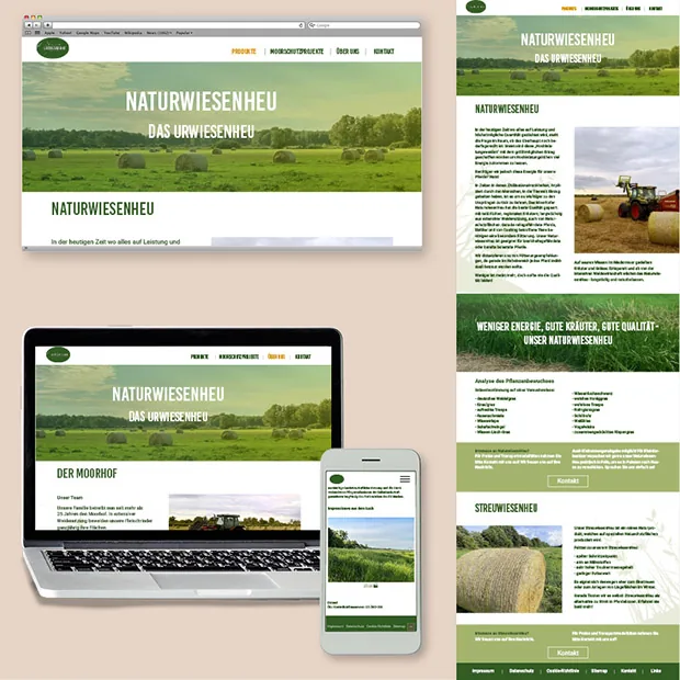 Webdesign für einen Landwirtschaftsbetrieb