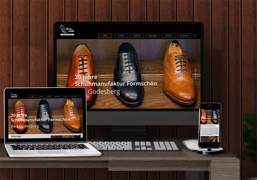 Onepager-Entwurf für die Schuhmanufaktur