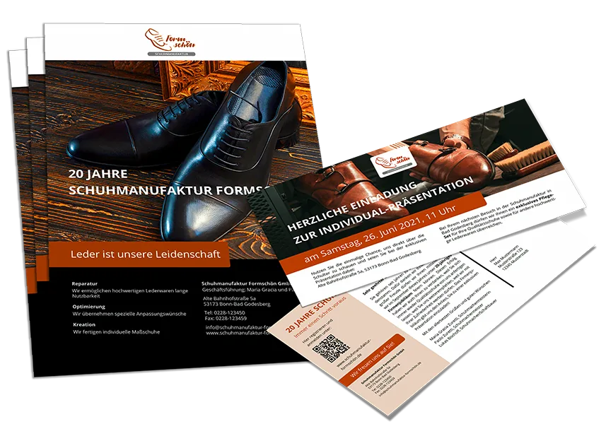 Postkartenmailing der Schuhmanufaktur
